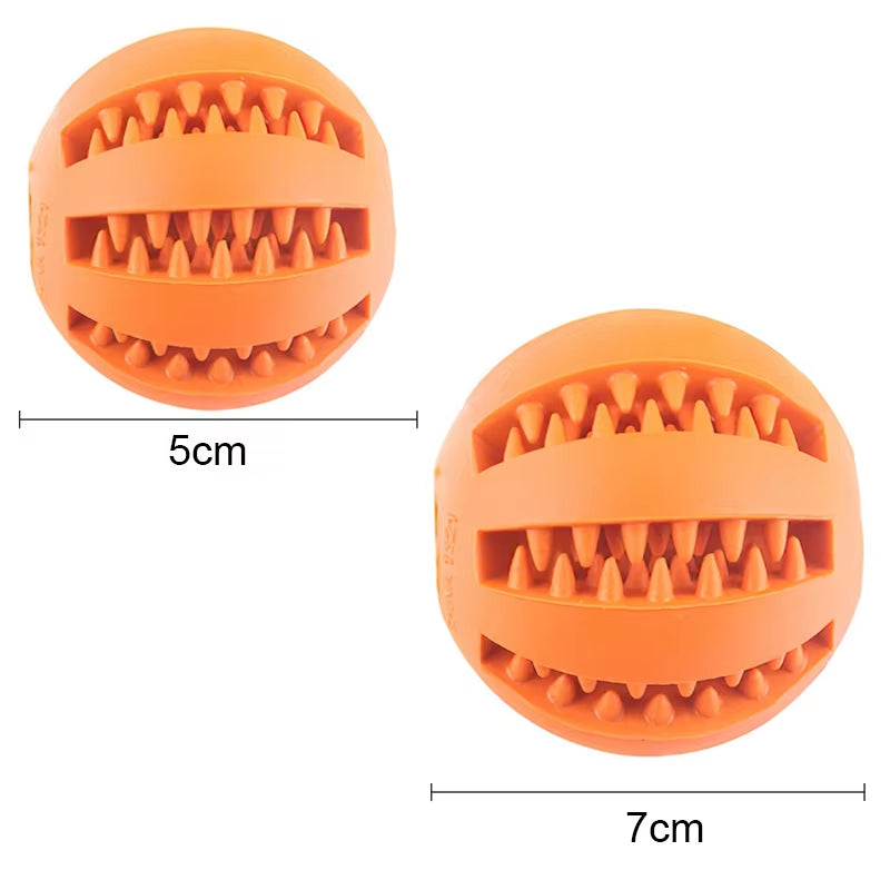 Pet Dog Interactive Toy 7Cm Dogs Natural Rubber Ball Leaking Ball Tooth Clean Balls for Dog Cat Chew Toys Accesorios Para Perro