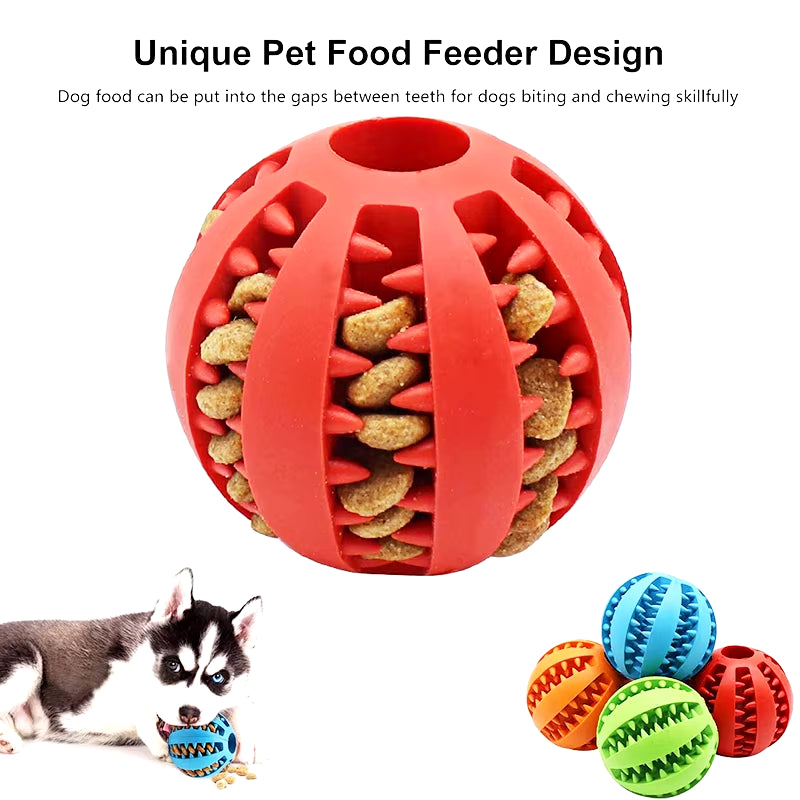 Pet Dog Interactive Toy 7Cm Dogs Natural Rubber Ball Leaking Ball Tooth Clean Balls for Dog Cat Chew Toys Accesorios Para Perro