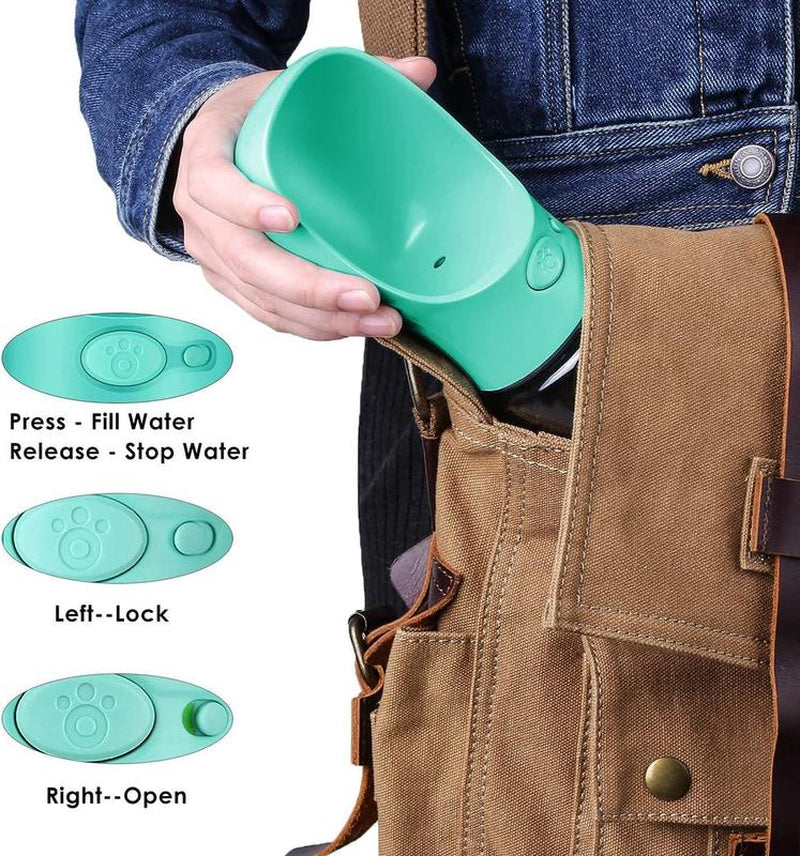 Portable Dog Water Bottle with Bowl Dispenser Antibacterial Leak Proof