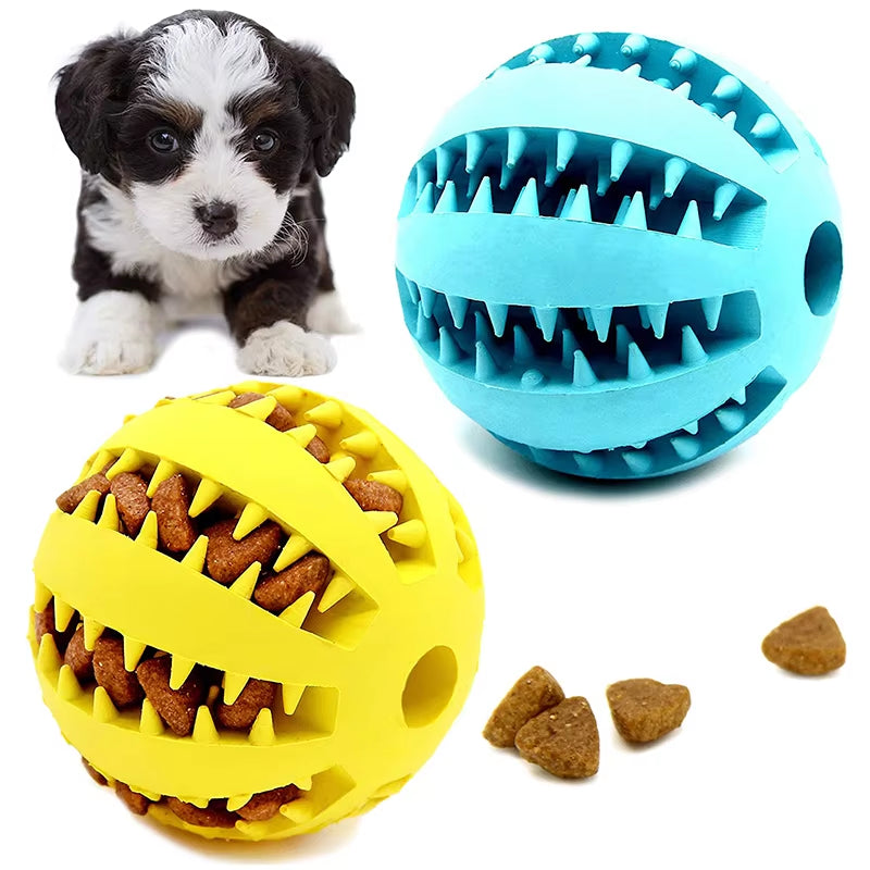 Pet Dog Interactive Toy 7Cm Dogs Natural Rubber Ball Leaking Ball Tooth Clean Balls for Dog Cat Chew Toys Accesorios Para Perro