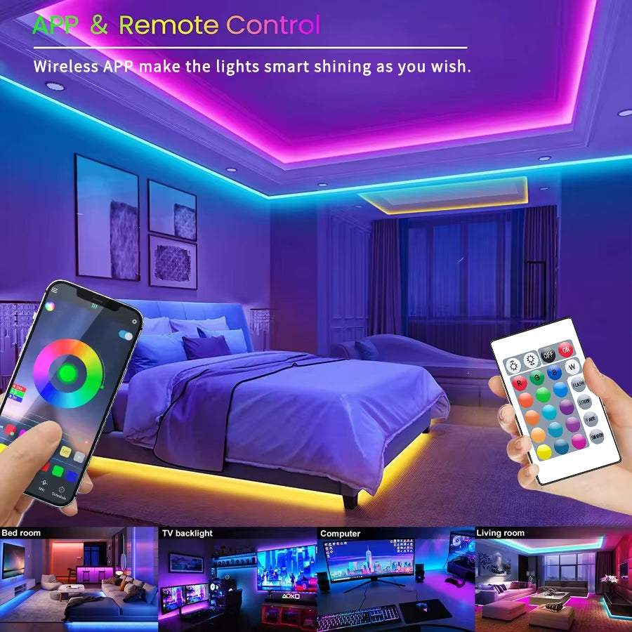 40M Bluetooth Led Strip Light,Led Strip Lights, Led Lights for Bedroom, Smart Led Lights APP Control for Birthday Christmas